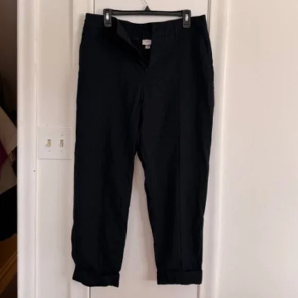 A New Day Pleated Front Cropped Trousers – Size 14 – Elastic Waist – Cuffed Hem - Picture 1 of 6